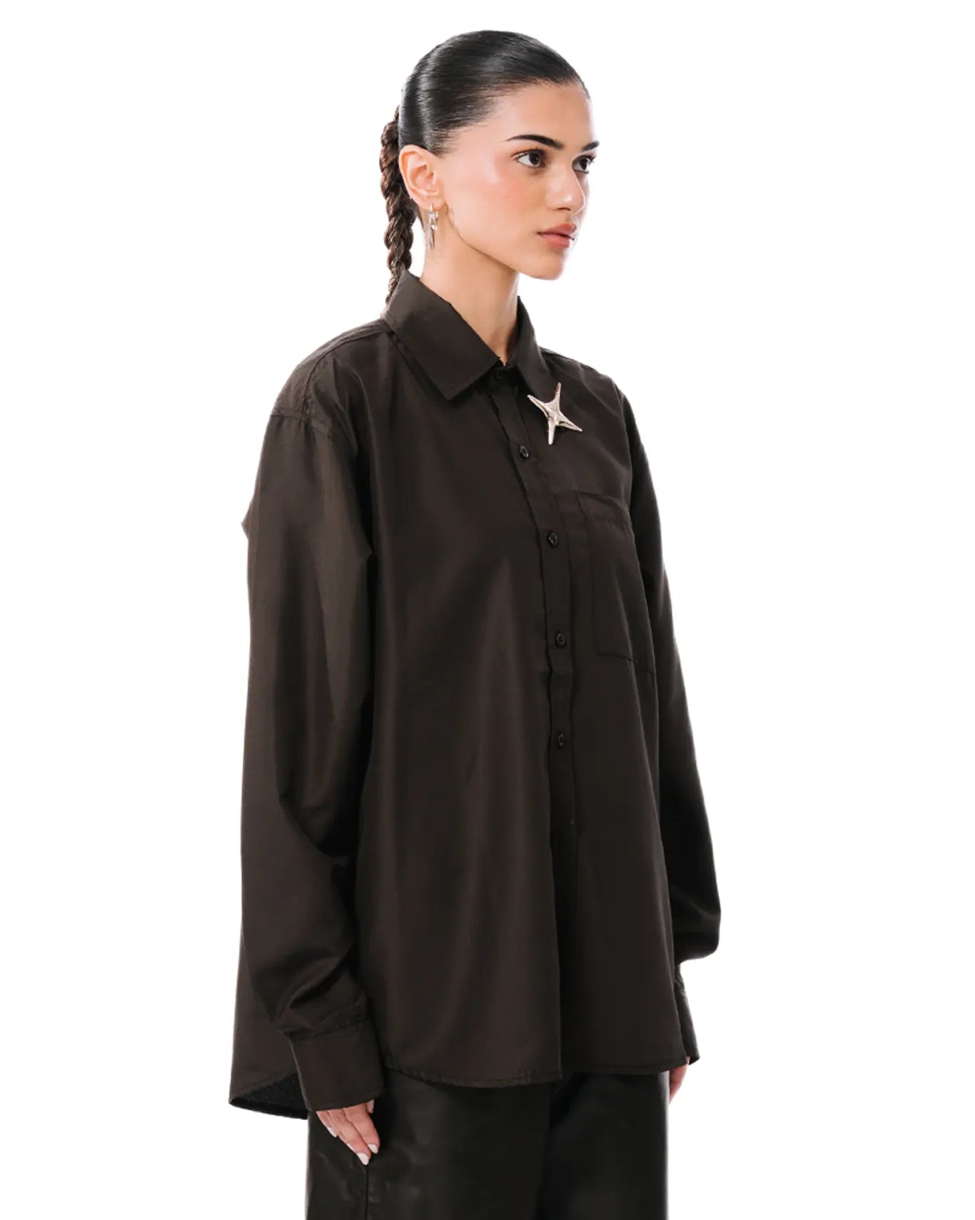 raa-ay Black Oversized Button Down cult store khi 