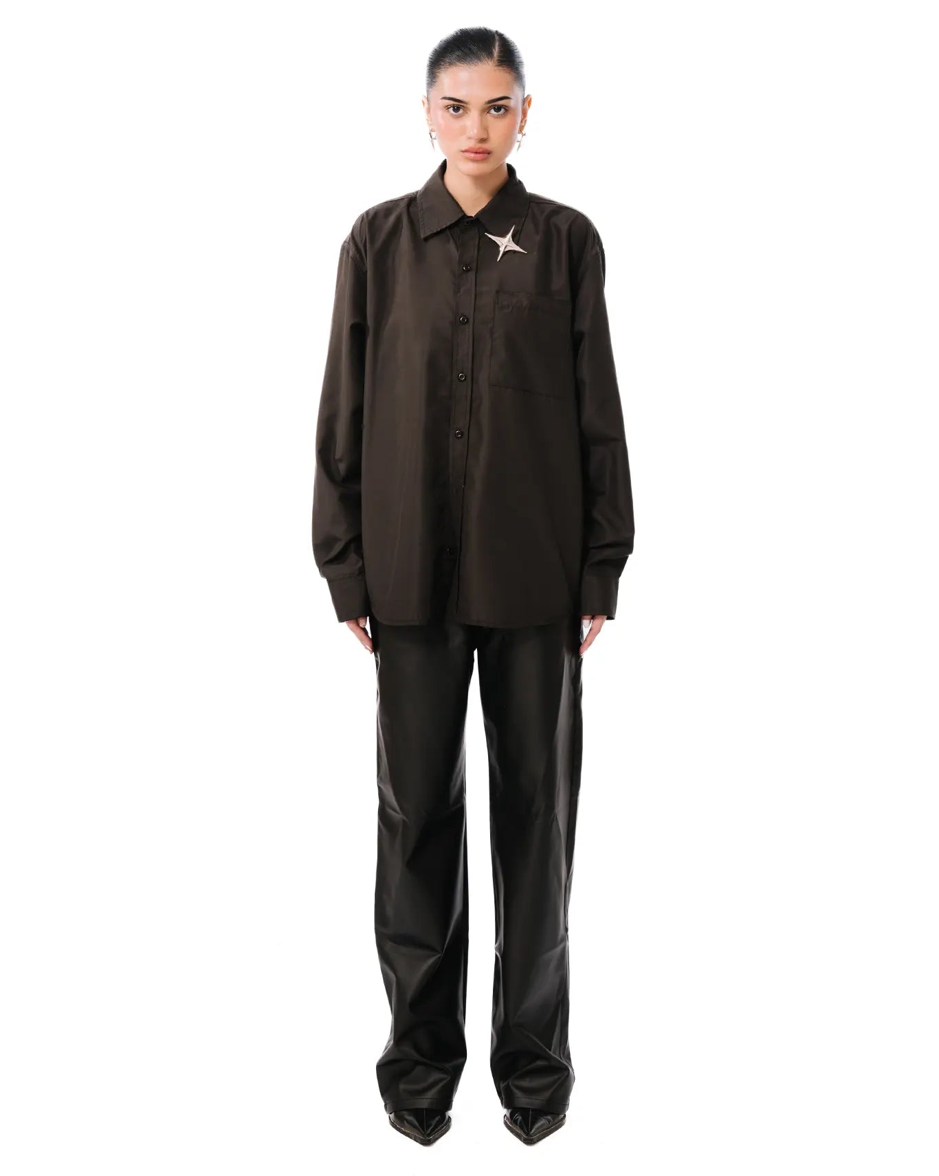 raa-ay Black Oversized Button Down cult store khi 