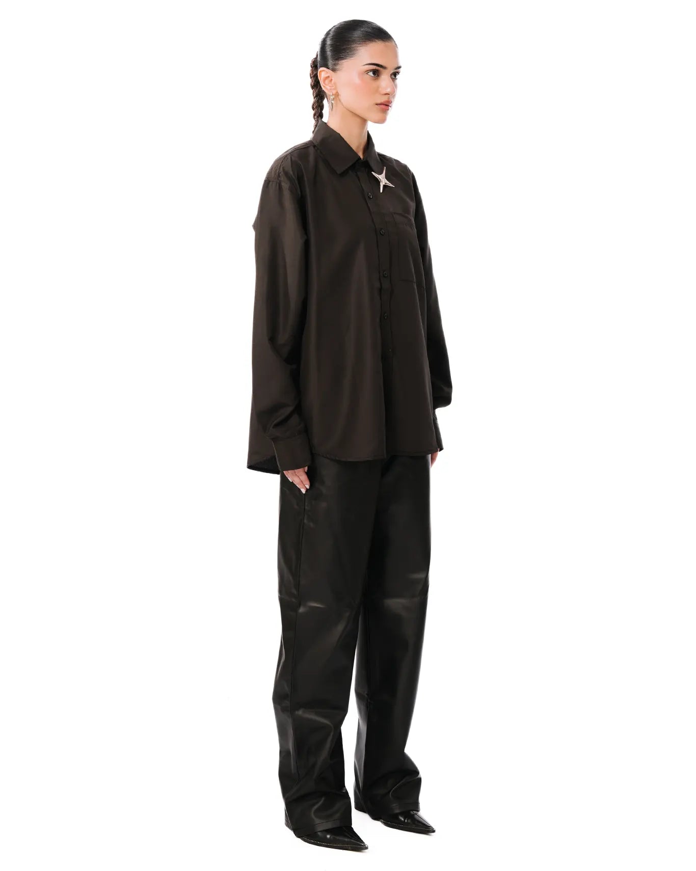 raa-ay Black Oversized Button Down cult store khi 