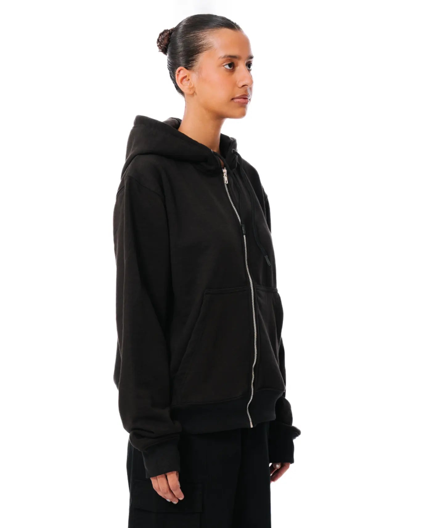 supperclub Black Embroided Logo Zip-up Hoodie cult men women 