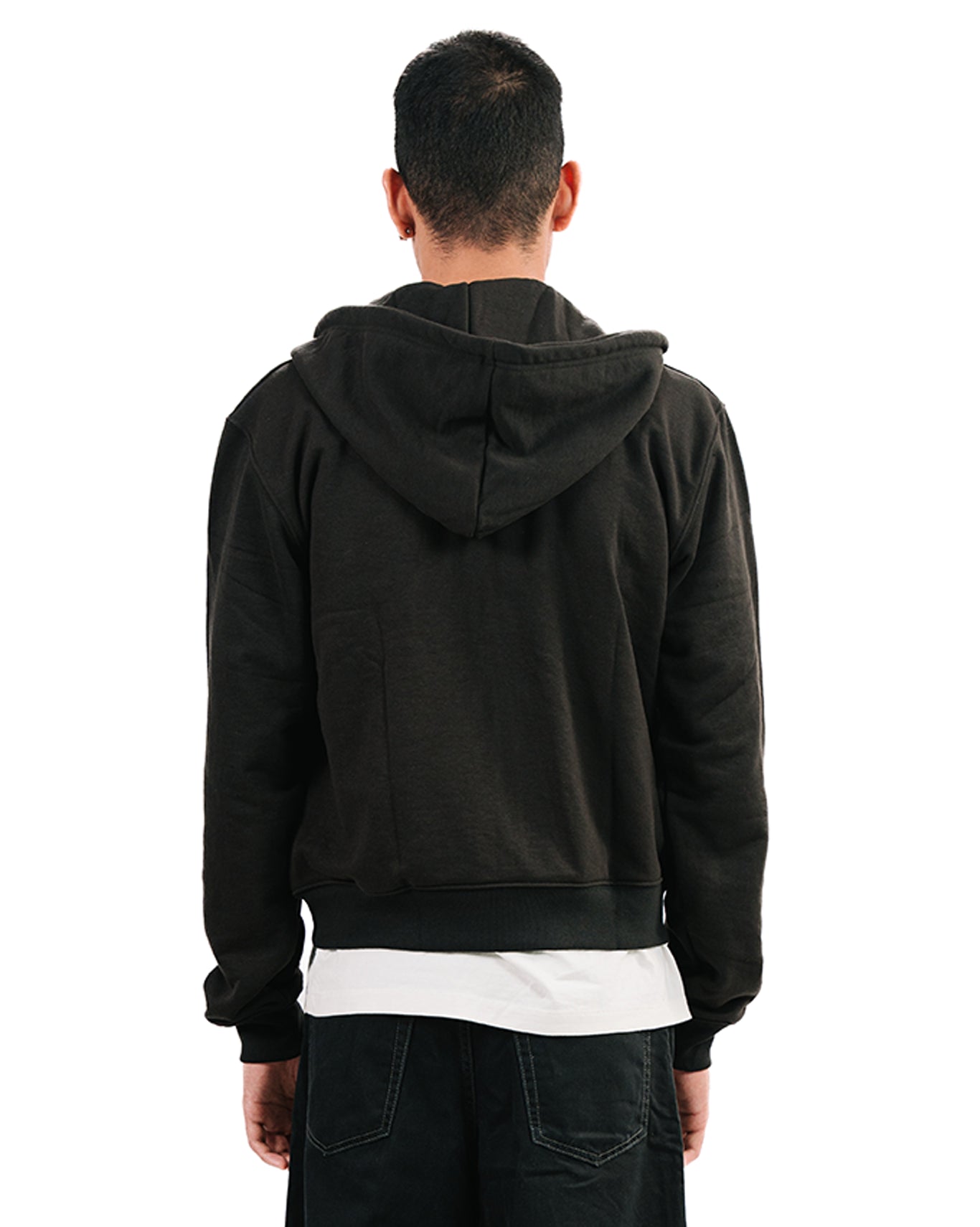supperclub Black Embroided Logo Zip-up Hoodie men women