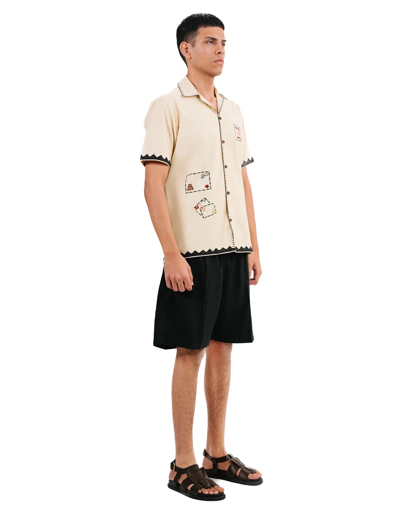 wear oga Black Letters To My Lover Shorts cult store