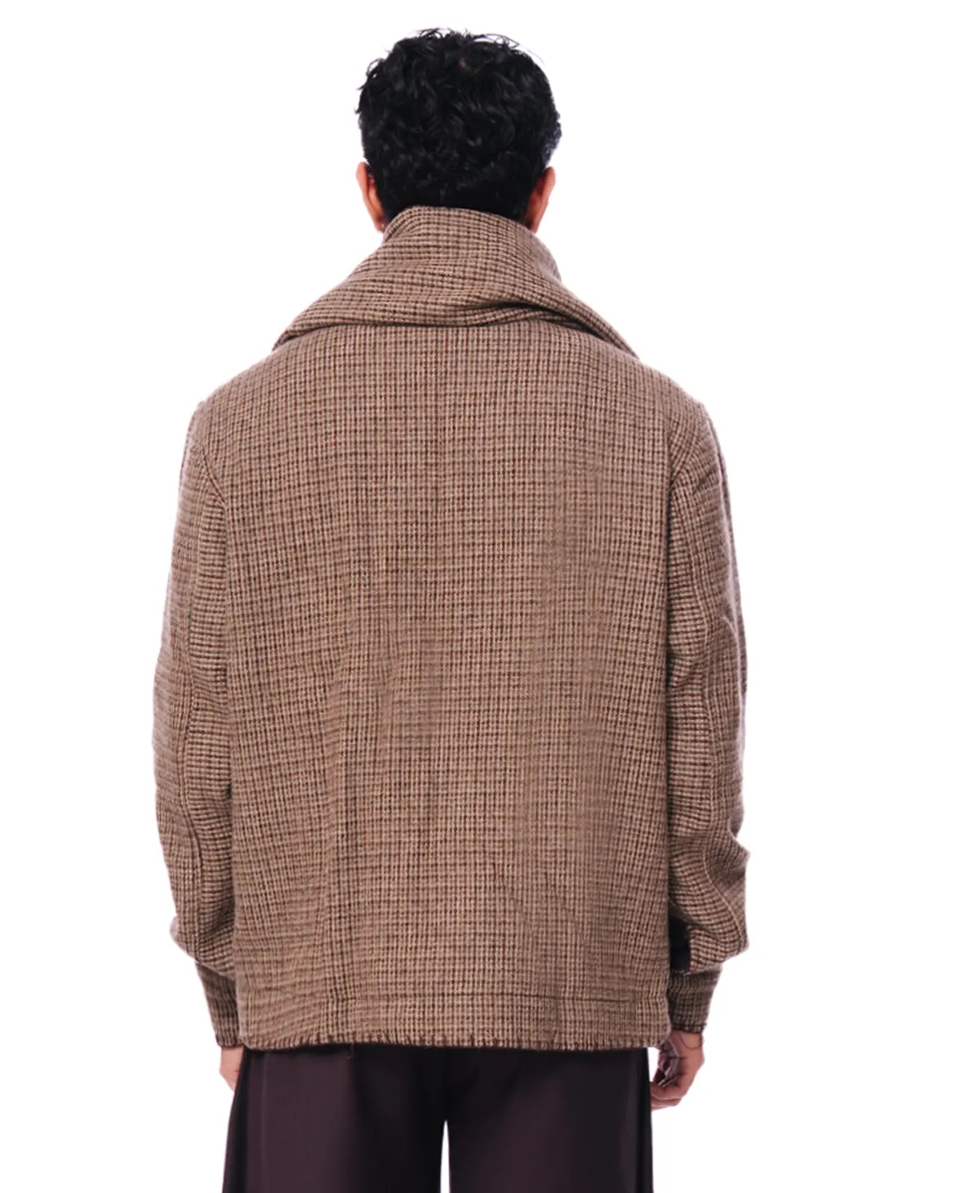 wear oga Brown Crossroads Jacket with Scarf cult store button up men winterwear pakistan karachi lahore