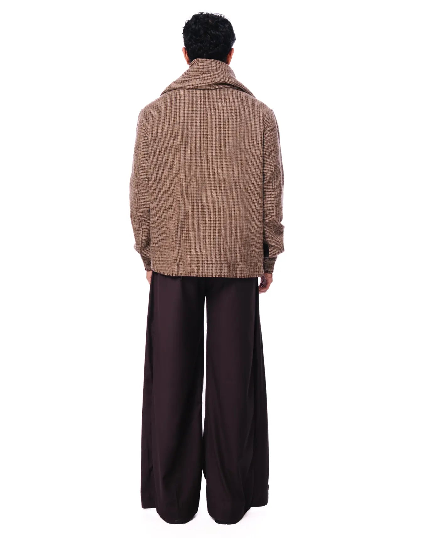 wear oga Brown Crossroads Jacket with Scarf cult store button up men winterwear pakistan karachi lahore