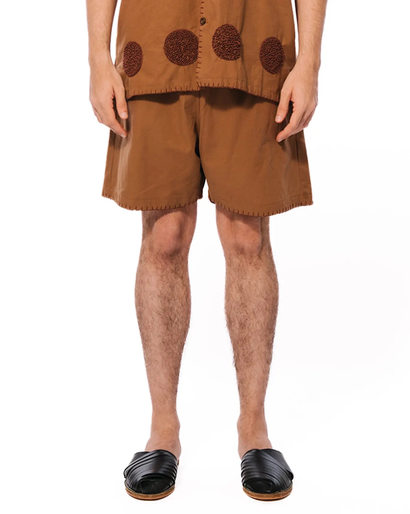 wear oga Brown Pointilism Short cult men