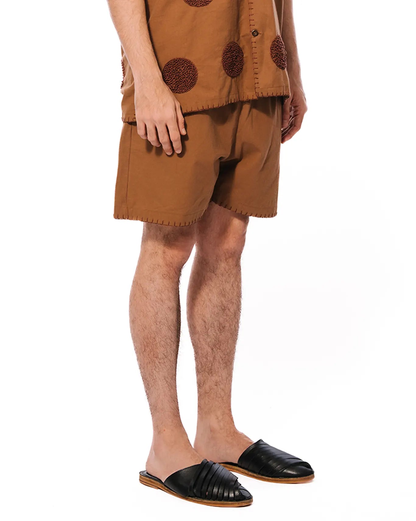 wear oga Brown Pointilism Short cult men