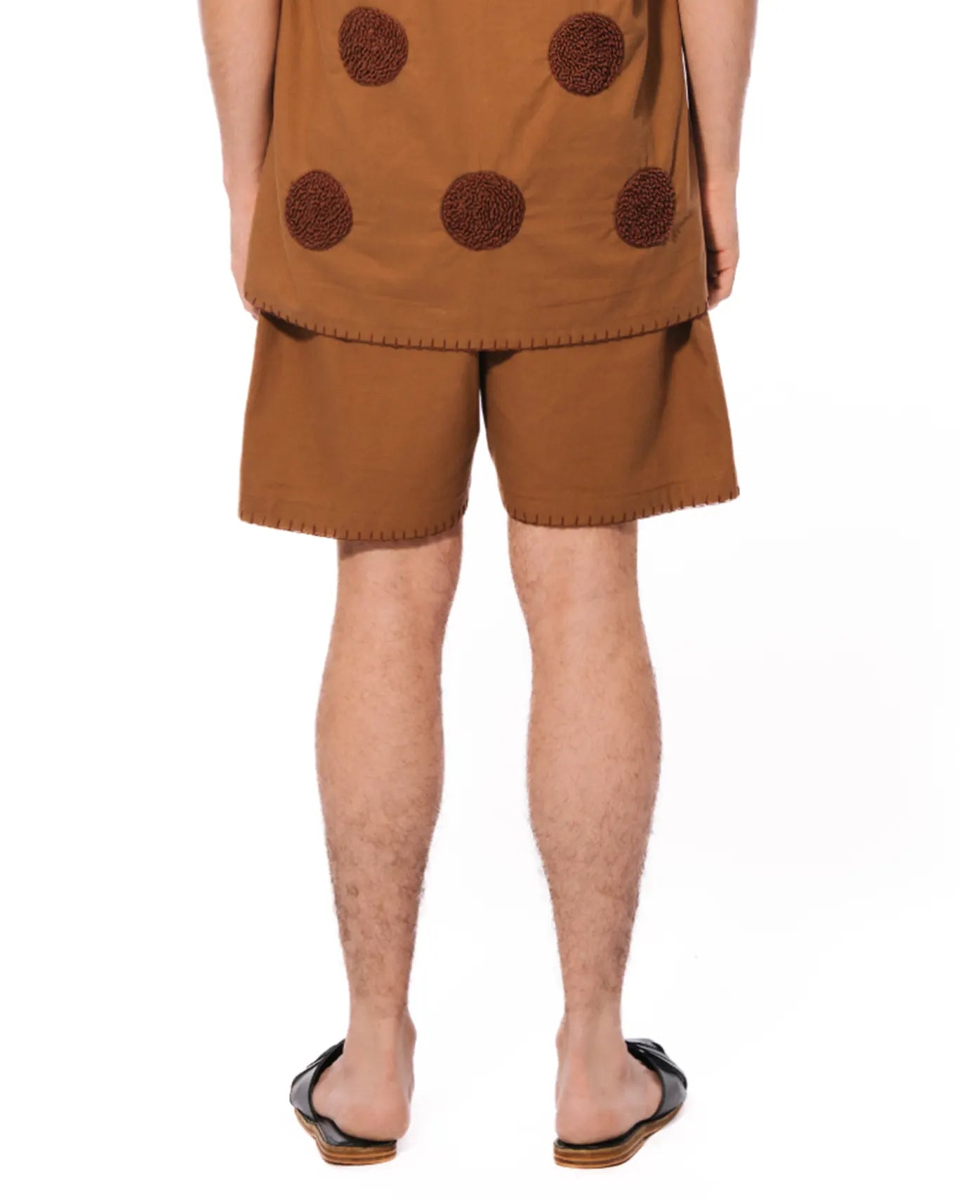 wear oga Brown Pointilism Short cult men