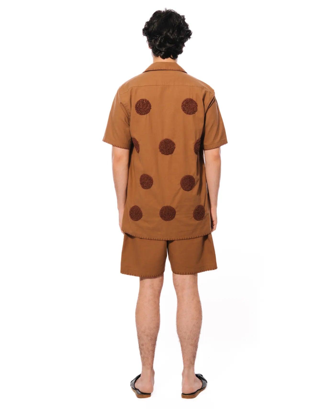 wear oga Brown Pointilism Short cult men