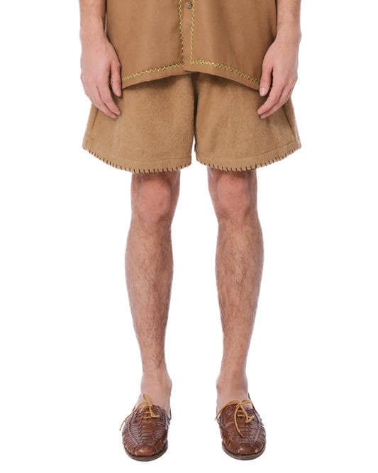 wear oga Camel Wool Shorts cult men