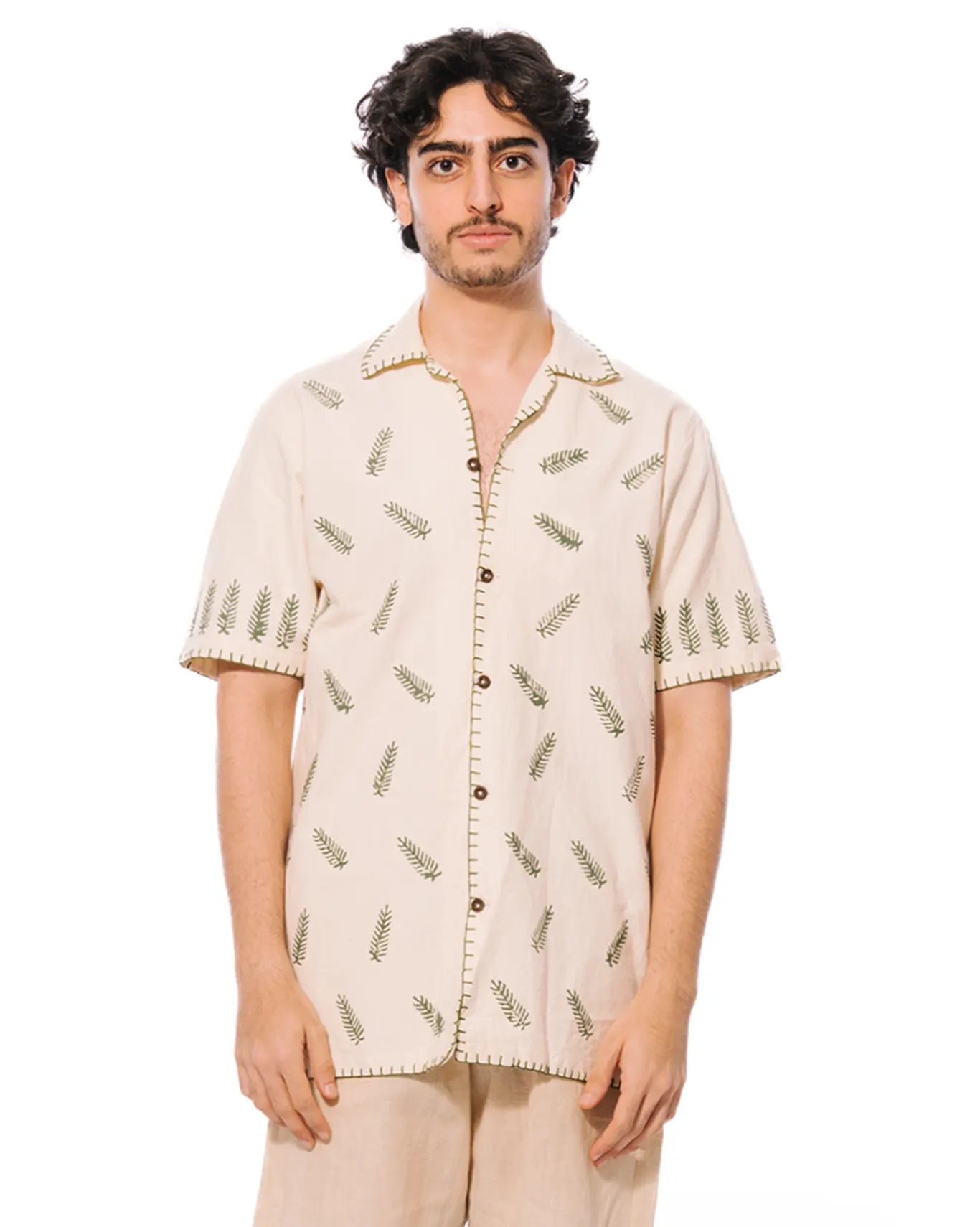wear oga Cream Moss Leaf Shirt cult men
