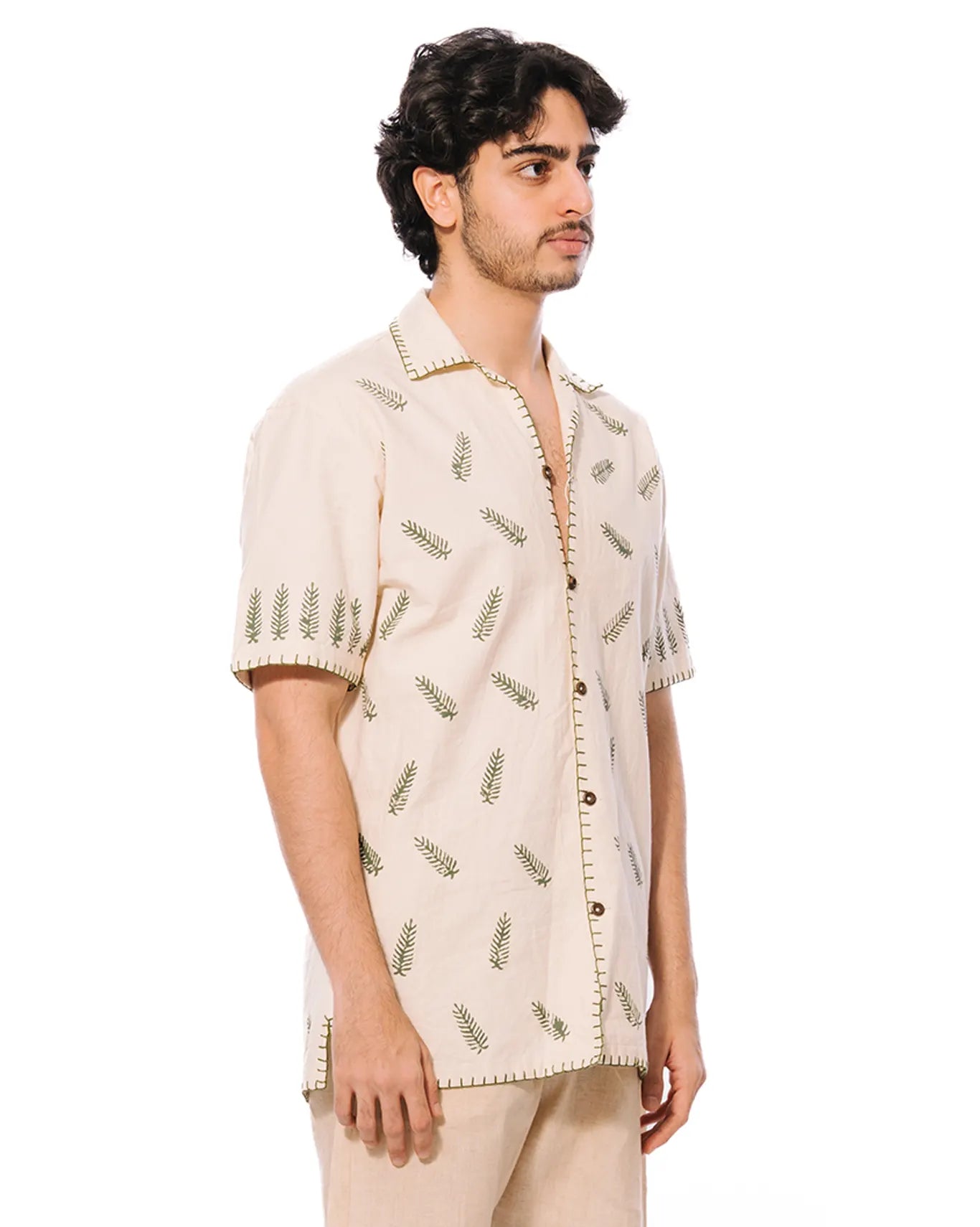 wear oga Cream Moss Leaf Shirt cult men