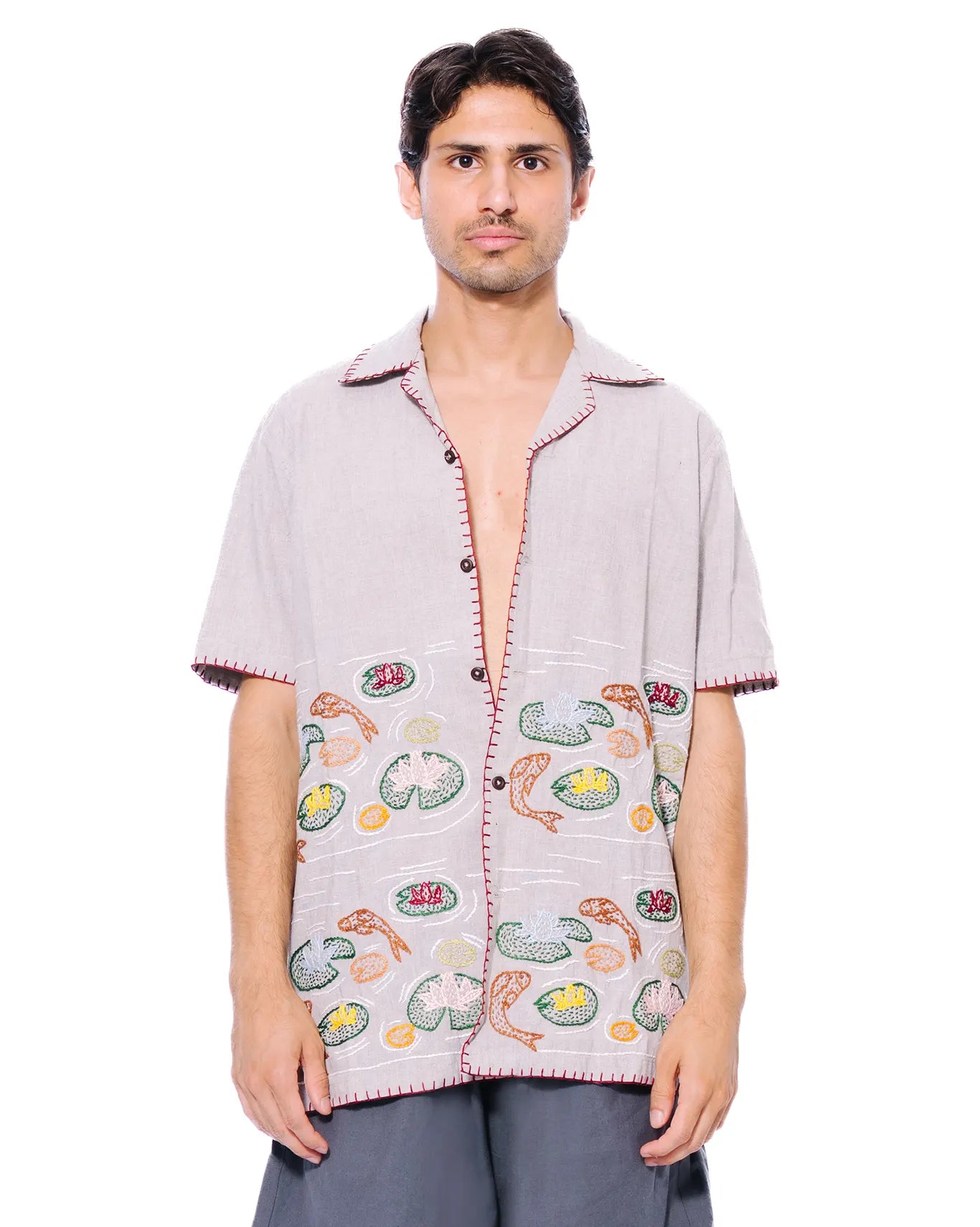 wear oga Grey Fish Pond Shirt cult men 