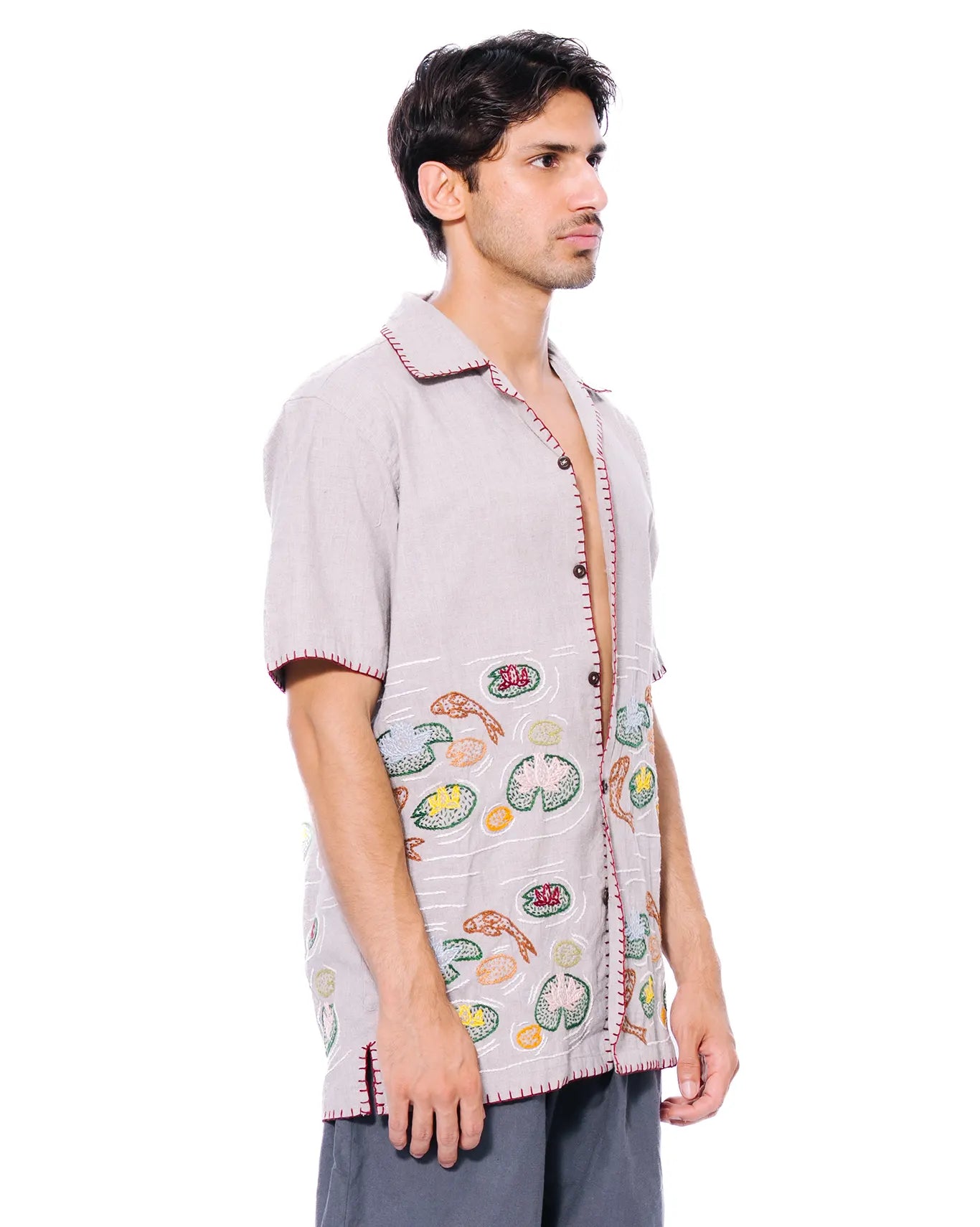 wear oga Grey Fish Pond Shirt cult men 