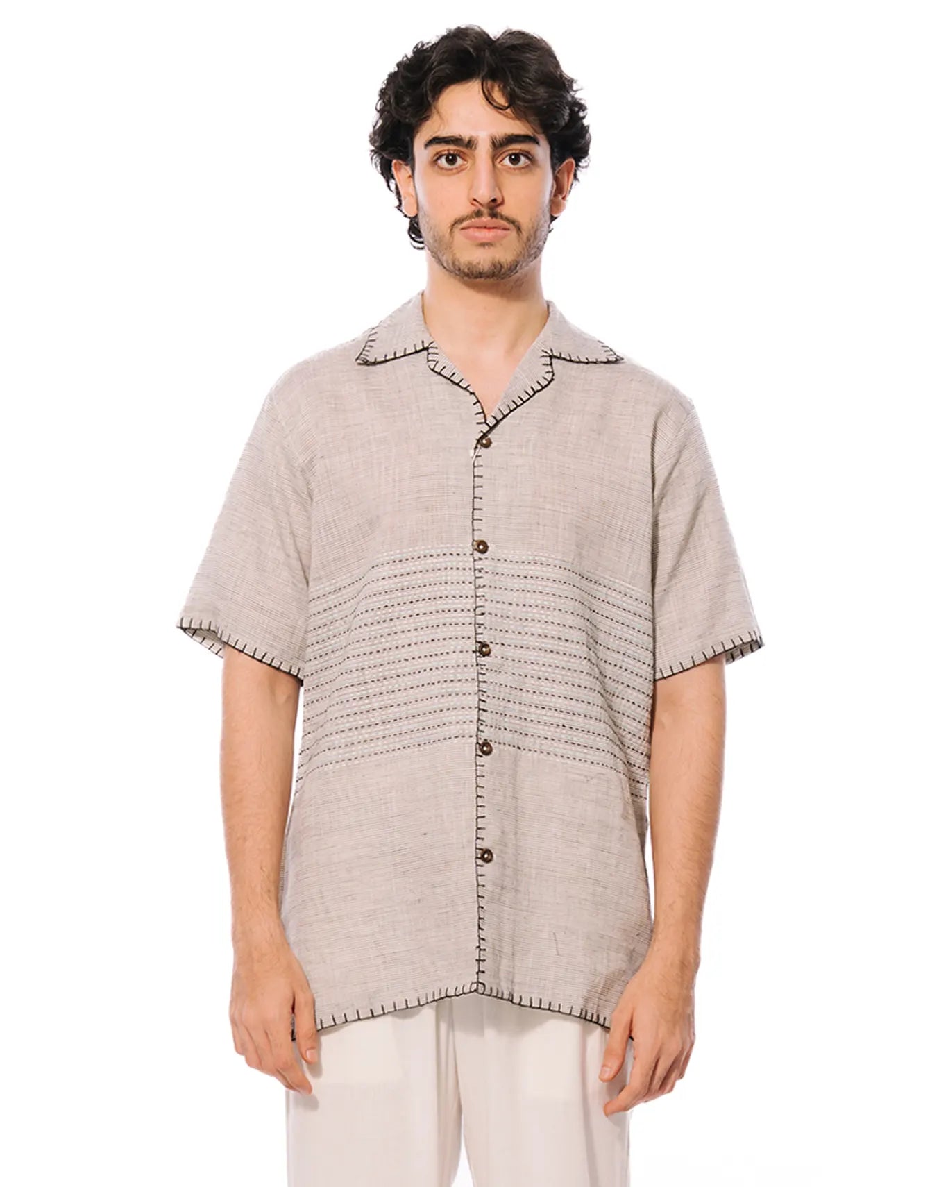 wear oga Grey Sujni Kantha shirt cult men 