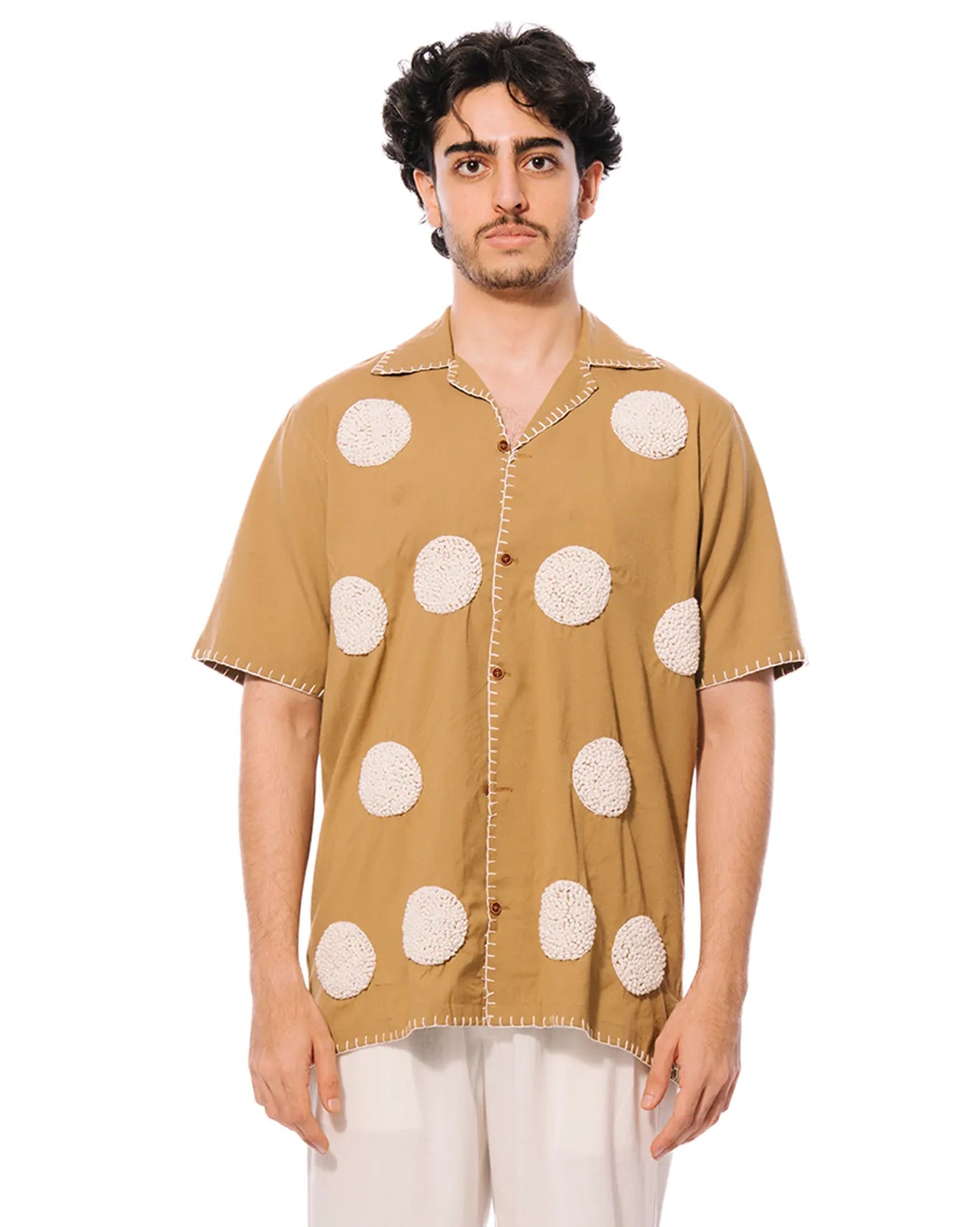 wear oga Light Brown Pointilism Shirt cult men