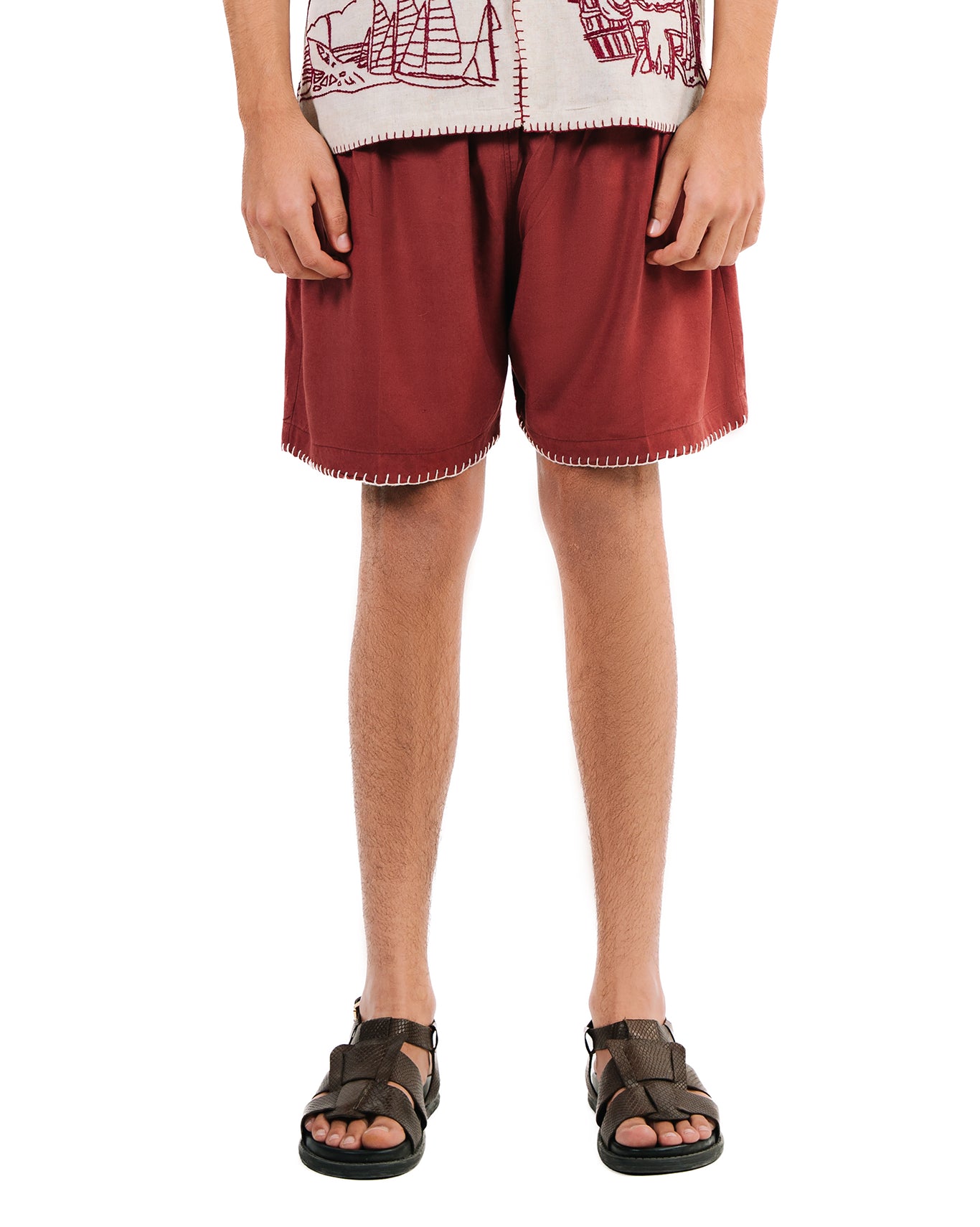 wear oga Maroon Galleon Shorts cult store