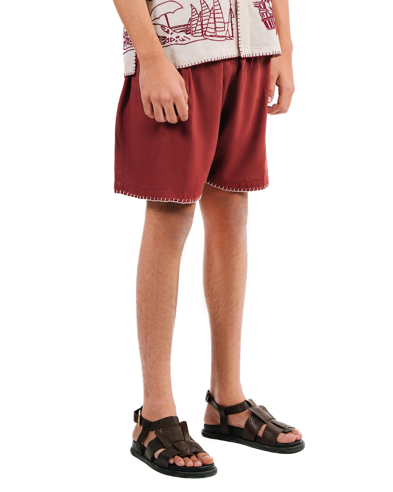 wear oga Maroon Galleon Shorts cult store