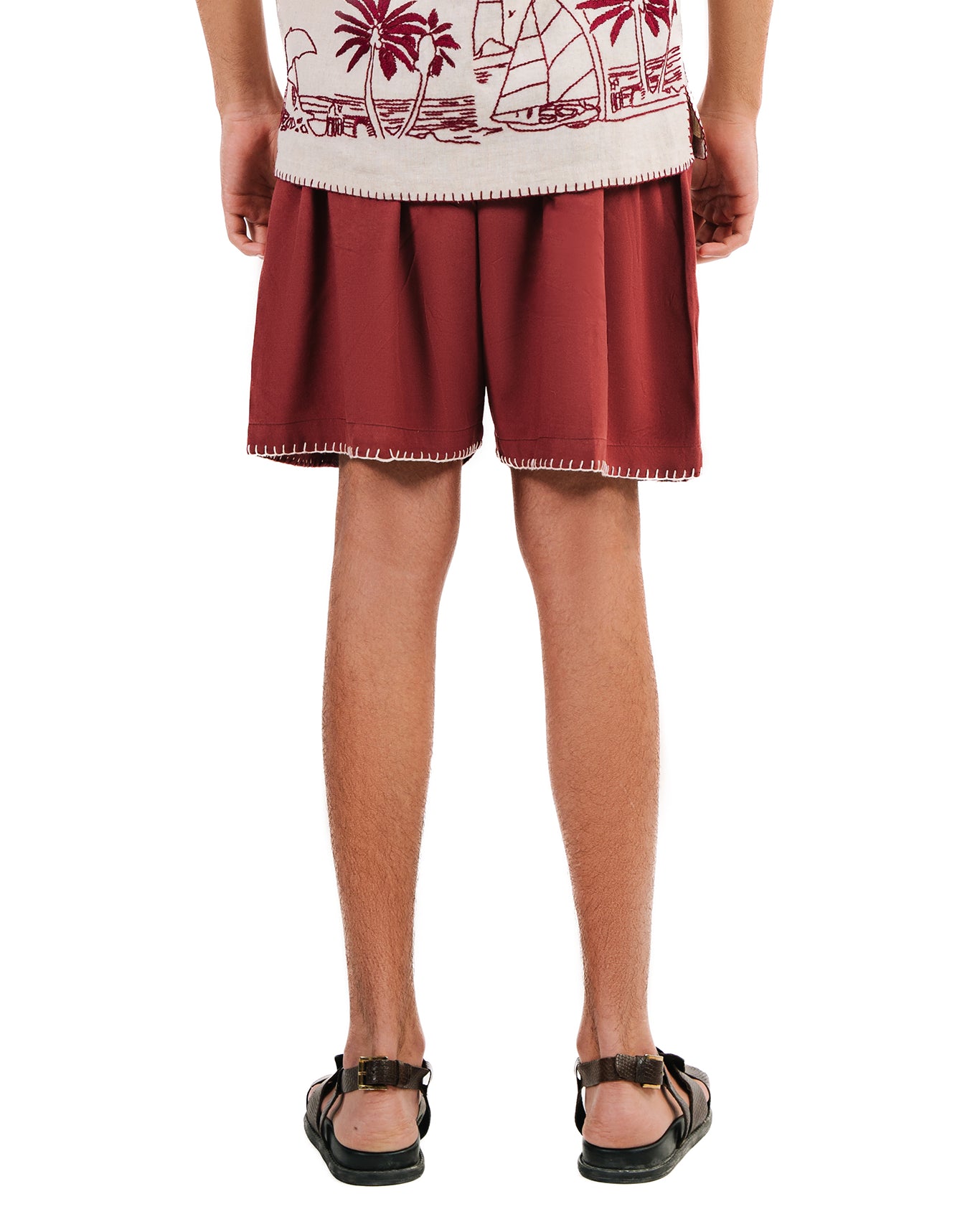 wear oga Maroon Galleon Shorts cult store