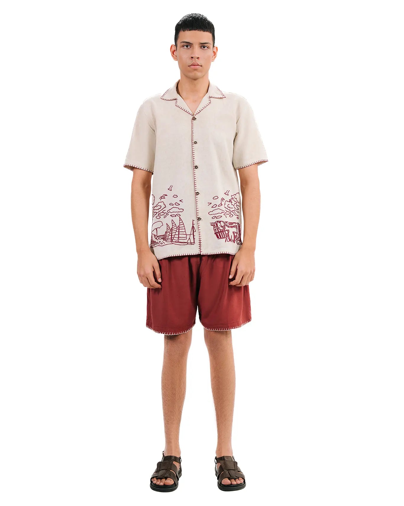 wear oga Maroon Galleon Shorts cult store