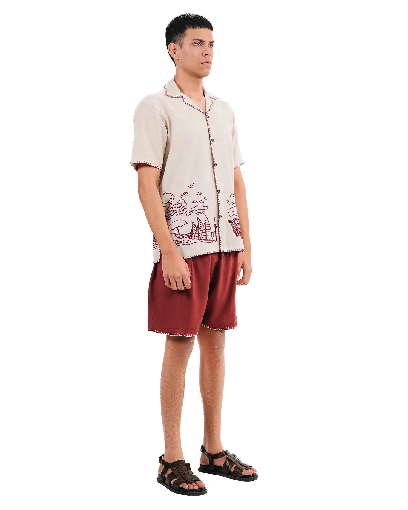 wear oga Maroon Galleon Shorts cult store