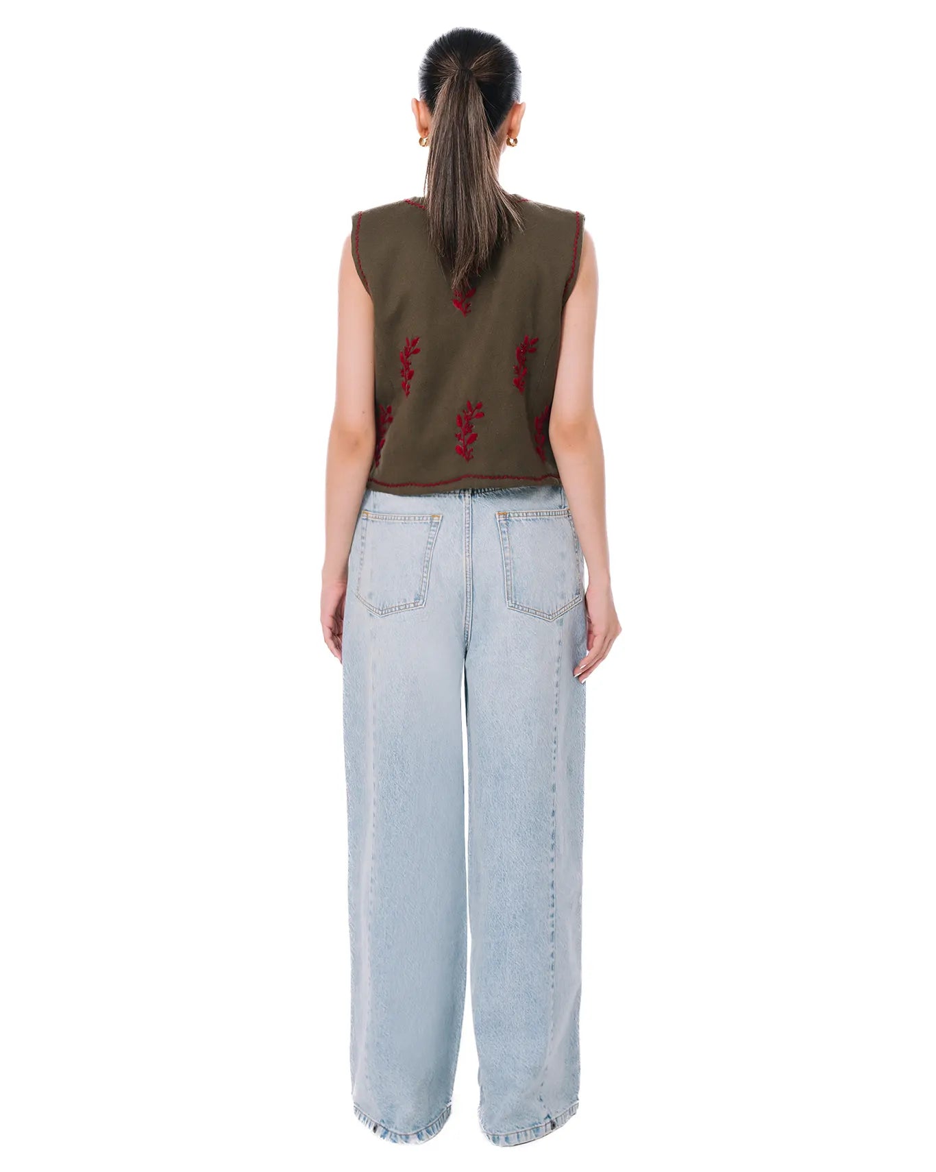 wear oga Moss Green Waist Coat cult women