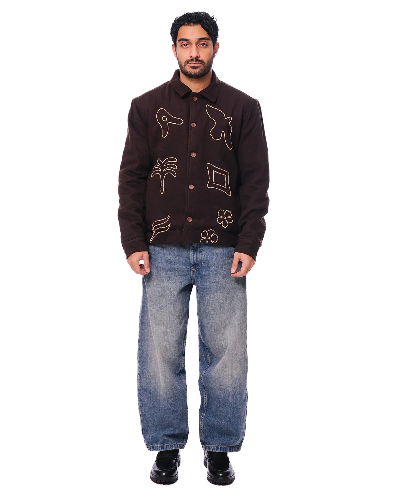 wear oga brown jacket cult store pakistan
