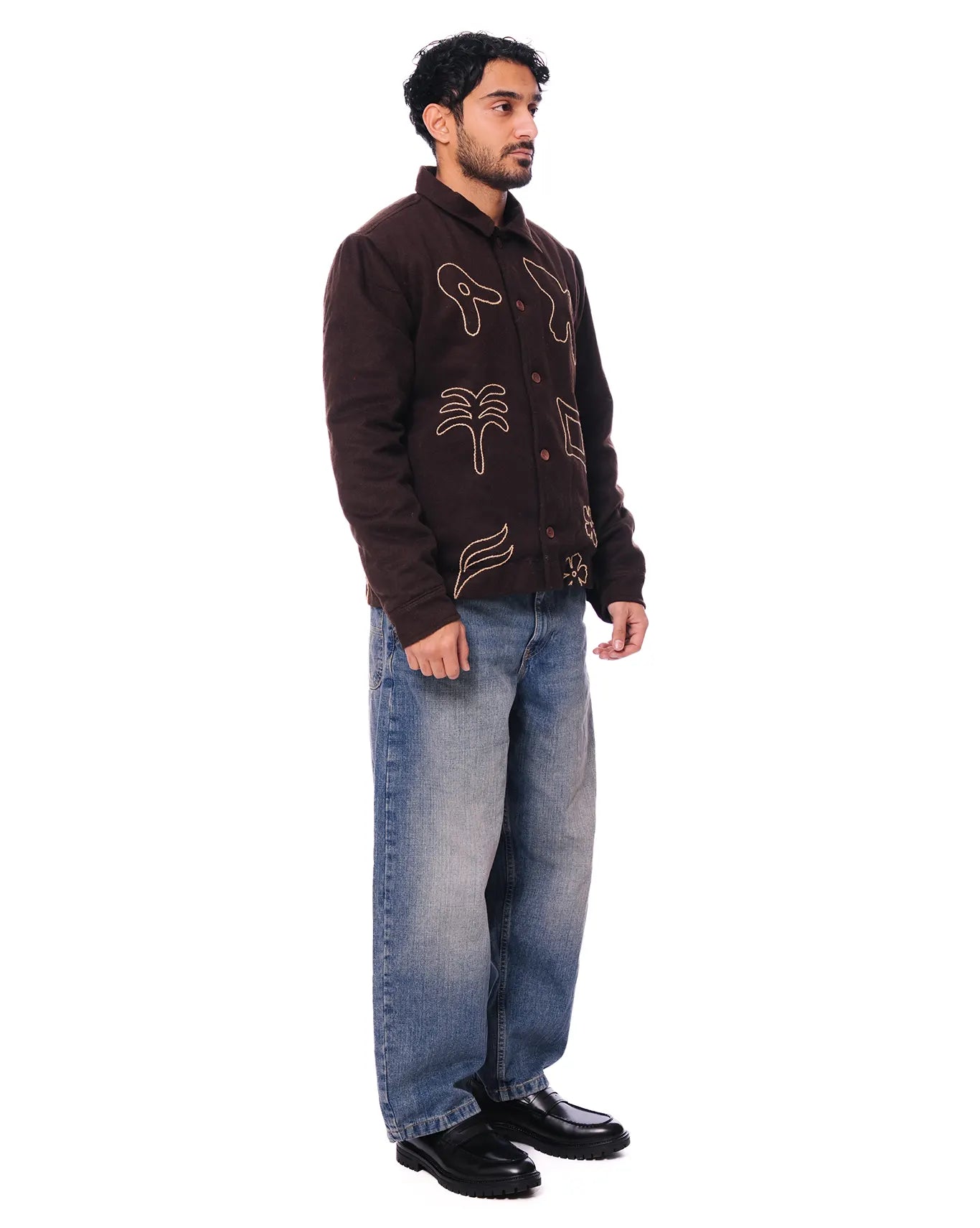 wear oga brown jacket cult store pakistan