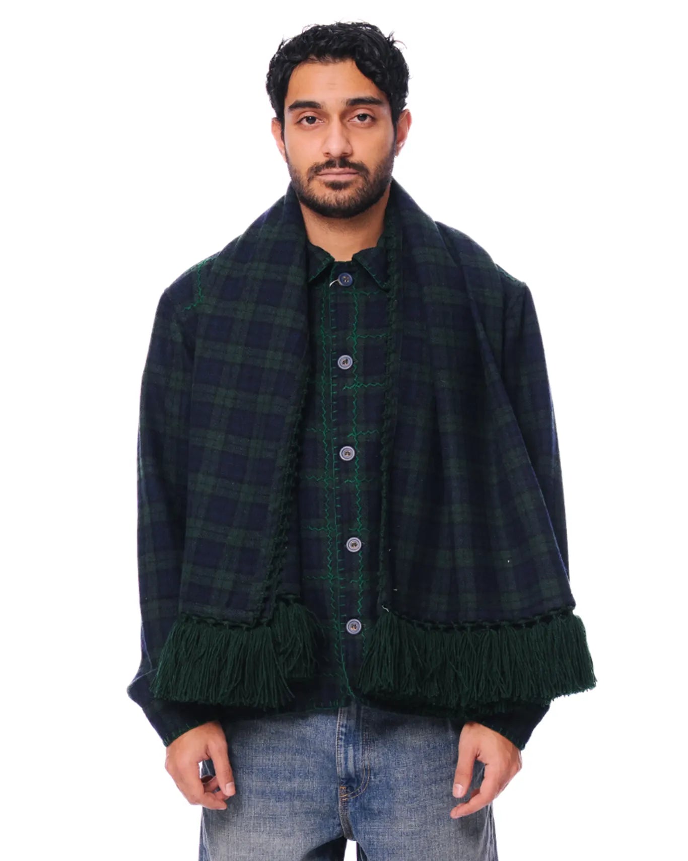 Wear Oga Green Jacket with scarf cult store pakistan